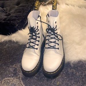 Dr. Martens Jadon Lace-Up Boots in White Size 9